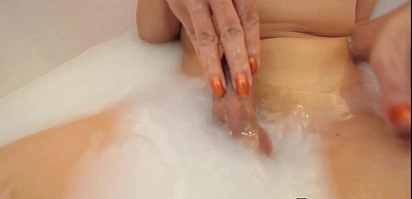  Bathing bigtitted transsexual nailed in ass